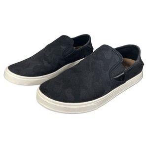OLUKAI Lae'ahi Pa'i Women's Slip On Sneakers Casual Shoe Black Camo Size 8 EU 38